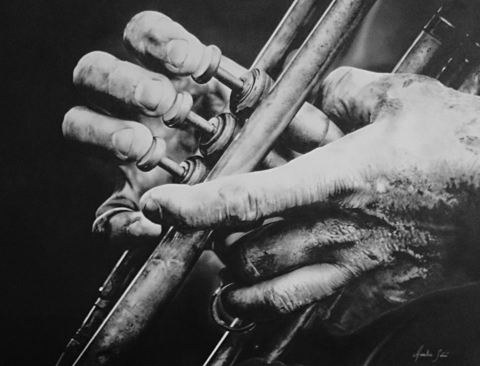 The trumpet player – Airbrush