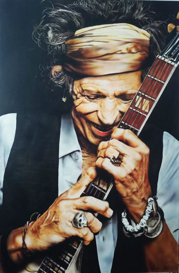 Keith Richards – Portrait aérographie